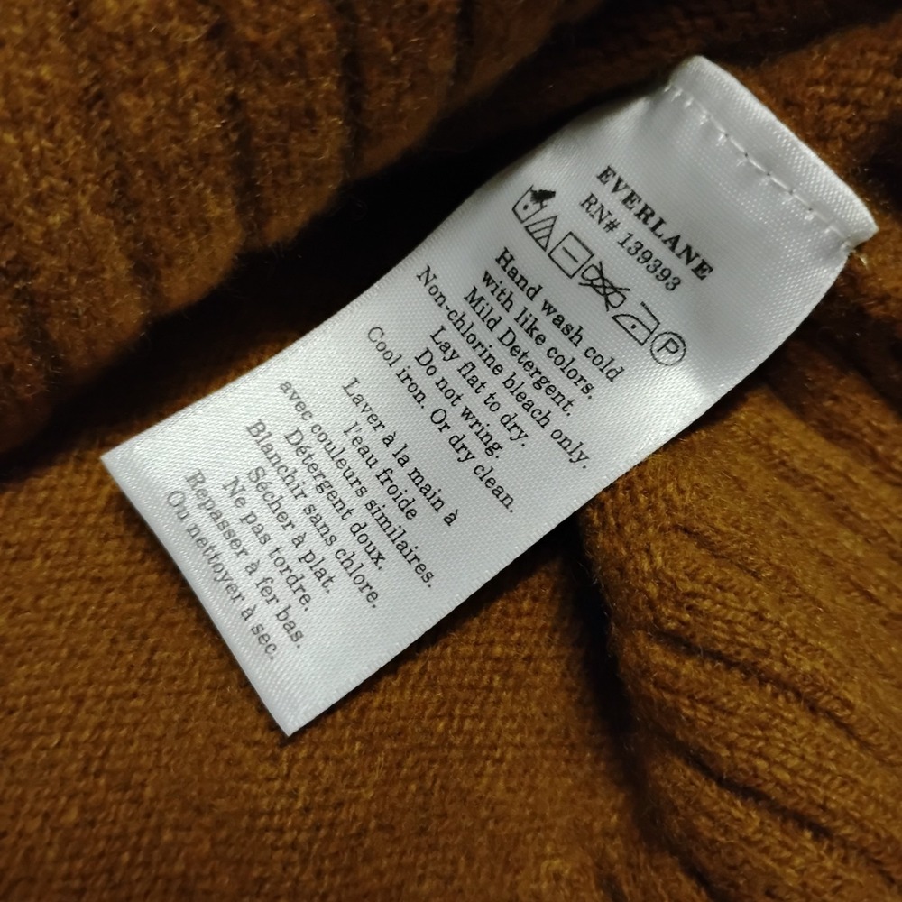 Everlane Sweater Womens XL Brown Cashmere Wool Lightweight Hiking Travel Soft - Picture 4 of 13